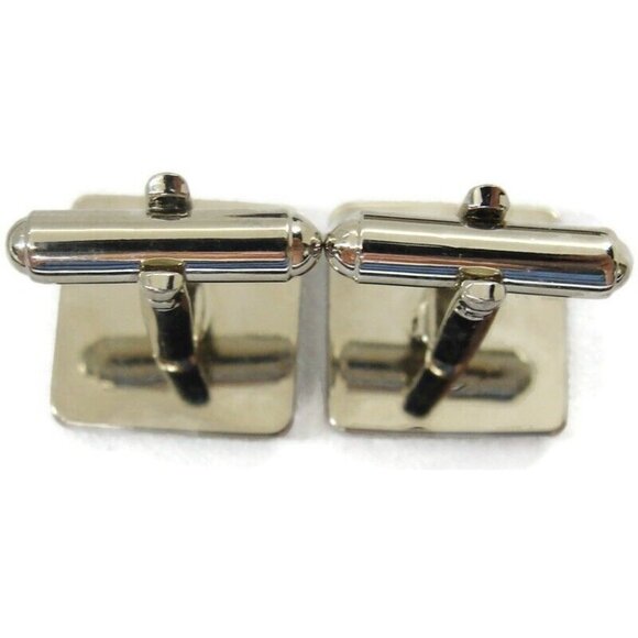 Chaps MOP Silver Tone Cufflinks Wedding Tux - Picture 11 of 16